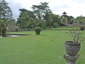 お寺の庭は芝生で覆われてとっても綺麗！