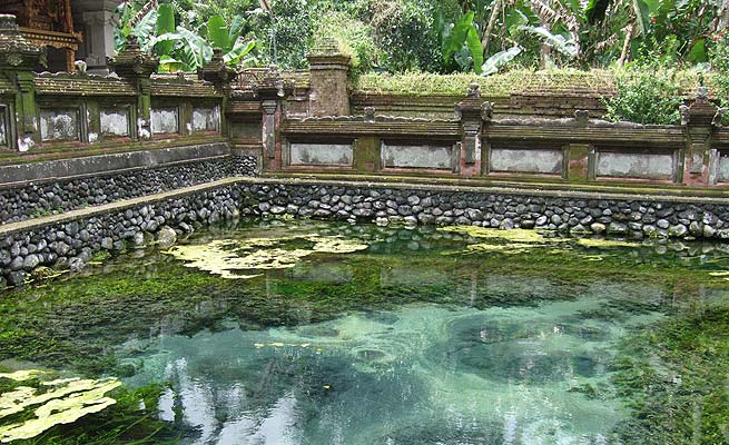 今もコンコンと湧き続ける聖なる泉（ティルタ）です